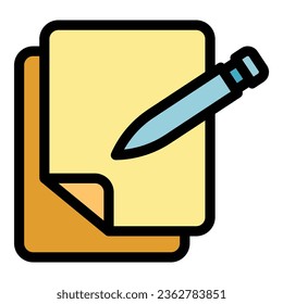 Creative curve icon outline vector. Digital pen. Tablet design color flat