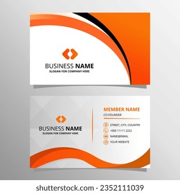 Creative Curved Orange Business Card Template, can be used for business designs, presentation designs or any suitable designs.
