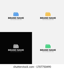 Creative Curvy Modern Abstract Initial letter M logo design vector template. M letter icon design for corporate identity.
