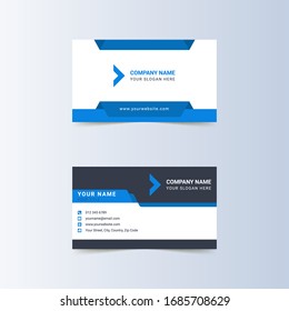 Creative and Custom Corporate Business Card Blue-Black color Template and Pro Vector Illustraion