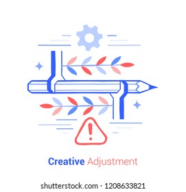  Creative Custom setting. Doodle flat design icon vector illustration concept. 