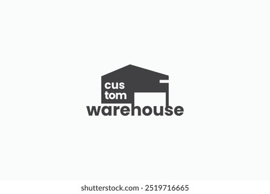 Ilustración vectorial de diseño de logotipo de almacén personalizado creativo Plantilla de diseño de Vector de logotipo de almacén personalizado plano con estilos modernos y simples para empresas, almacenamiento, carga y empresa. 