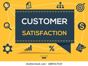 Creative (customer satisfaction) Banner Word with Icons, Vector illustration.
