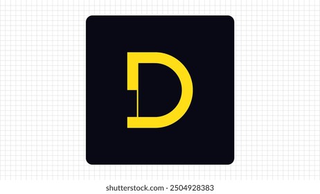 Creative Cut Line D Letter Minimal Typography Logo, Colorful D Letter Minimal Logo Sign, D Character Logo Symbol