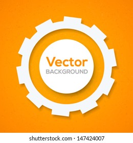 Creative cut paper gear background. Vector illustration.