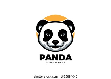Creative and Cute Modern Cartoon Panda Logo