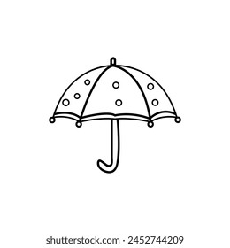 Creative cute umbrella vector line art illustration.
