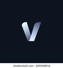 Creative cutting edge V logo icon art illustration