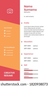 Creative CV Resume Design Template for Work Simply and Colorful