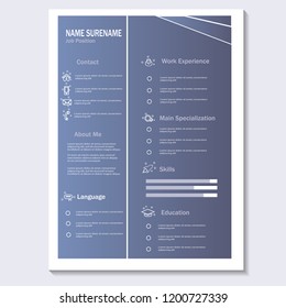 Creative cv resume template design vector