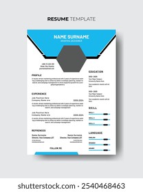 Criativo CV Resume Modelo design. Currículo limpo e moderno para a aplicação de trabalho.