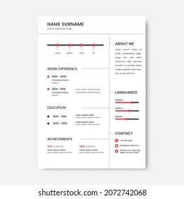 Creative CV Or Resume Template Layout With Personal Details In White Color.