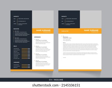 Creative CV Resume Template - Minimalist Vector