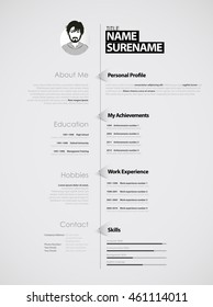 Creative cv template with paper stripes.