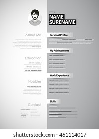 Creative cv template with paper stripes.