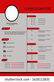 Creative CV Template Red and Black Theme. 