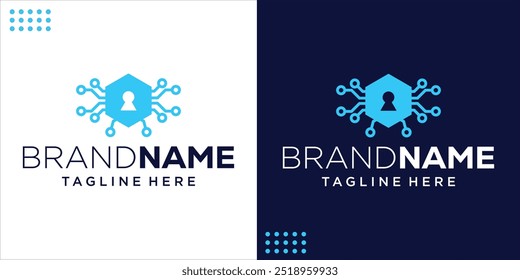 Criativo Cyber ​ ​Tecnologia Hexágono Segurança Logo, Inspiração Design, Ilustração, Vetor