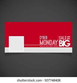 Creative Cyber Monday banner template. place for image. Photography Cover. Vector illustration