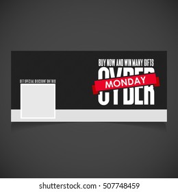 Creative Cyber Monday banner template. place for image. Photography Cover. Vector illustration