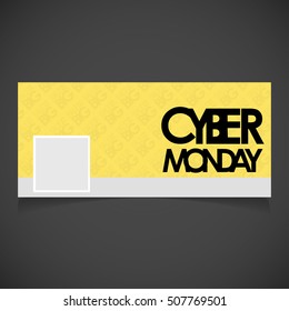 Creative Cyber Monday banner template. place for image. Photography Cover. Vector illustration