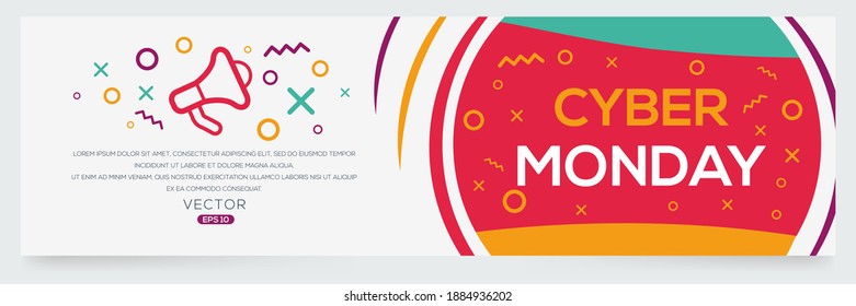 Texto creativo (lunes cibernético) escrito en burbuja de voz, ilustración vectorial.