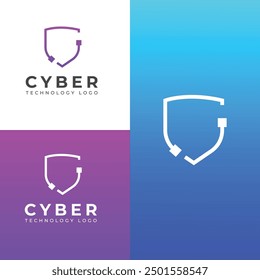 Diseño creativo del logotipo de la tecnología cibernética
