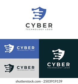 Diseño creativo del logotipo de la tecnología cibernética