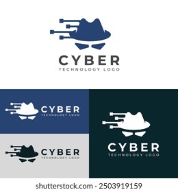 Diseño creativo del logotipo de la tecnología cibernética
