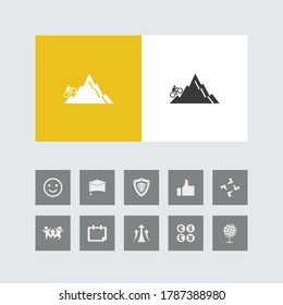 Icono de ciclista creativo con iconos bonitos.