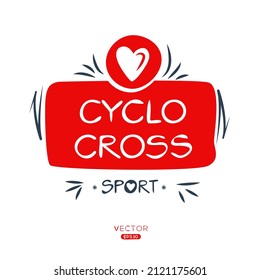 Creative (cyclo Cross) Sport Sticker, Logo Template, Vector Illustration.