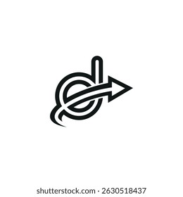 Creative D Initial Logo with Dynamic Arrow, Vector Identity for Fast-Growing Companies.