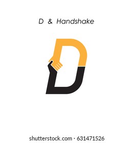 Creative D- letter icon abstract logo vector design.Business offer,partnership icon.Corporate business and industrial logotype symbol.Vector illustration