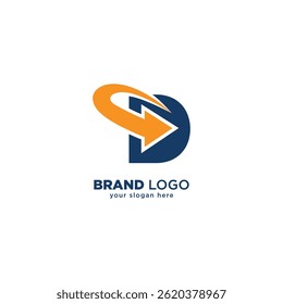 Creative-D-Letter-Logo Modernes Pfeilsymbol für Marken.