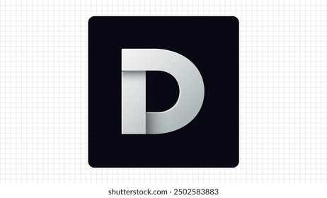 Creative D Letter Vector Paper Roll Logo, Stylish Cut Lines Logo Sign D Letter, D Character Logo Symbol