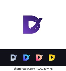 Creative D Travel Logo Design Vector - D Travel Modern Company Logo Design Template - D Letter Logo Design - Travel Logo Design