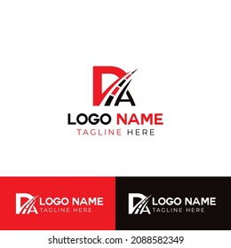 Creative DA Transport logo design concept suitable for a company card, print, digital, id card, identity card, and other purposes  
