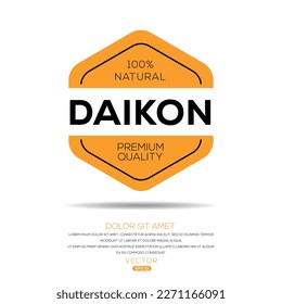 Creative (Daikon), Daikon label, vector illustration.
