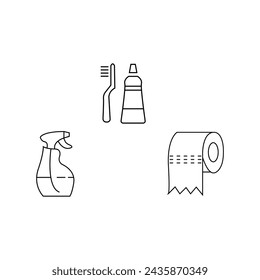 Creative daily using grocery item vector line art illustration.