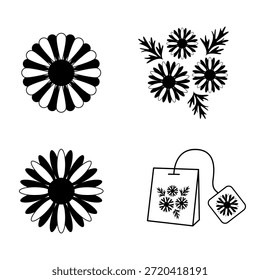 Ilustraciones creativas de flores de margarita, perfectas para diseños