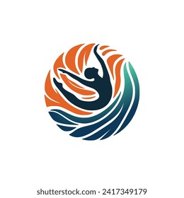 creative dance art logo vector illustration template design