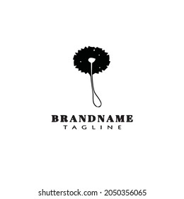 creative dandelion logo cartoon icon design template black modern isolated vector illustration