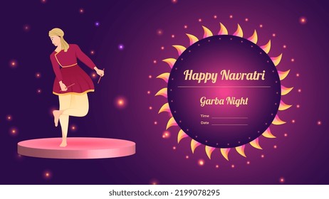 creative dandiya vector, Happy Navratri.