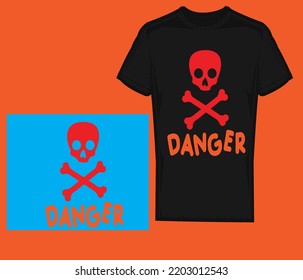 Creative Danger Black T-Shirt Design 