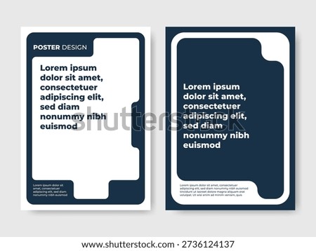 Creative Dark Blue Branding Template Set, Minimalist Vertical Poster for Social Media and Print