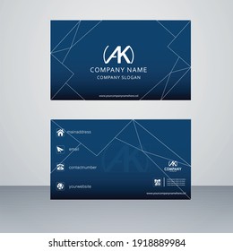 Creative dark blue colour shapes business card design