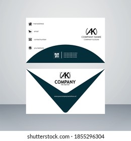 Diseño creativo de tarjetas de visita de vector de color azul oscuro y blanco