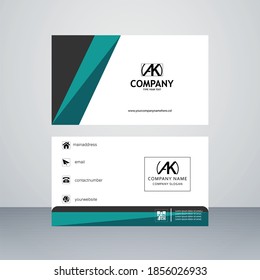 Diseño creativo de tarjetas de visita de vector de color gris oscuro y verde