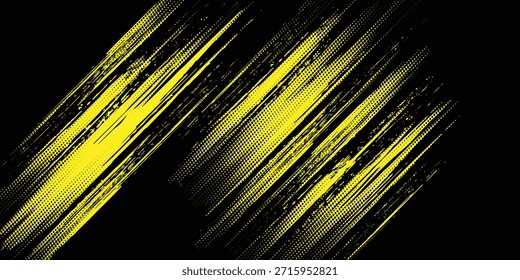 creative dark halftone and yellow dots pattern and black gradient grunge texture background. vector background. eps10