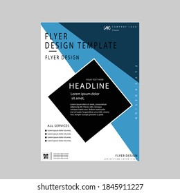 Creative dark and light blue colour vector flyer template design