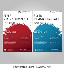 Creative dunkelrote und blaue Farbflyer-Design 